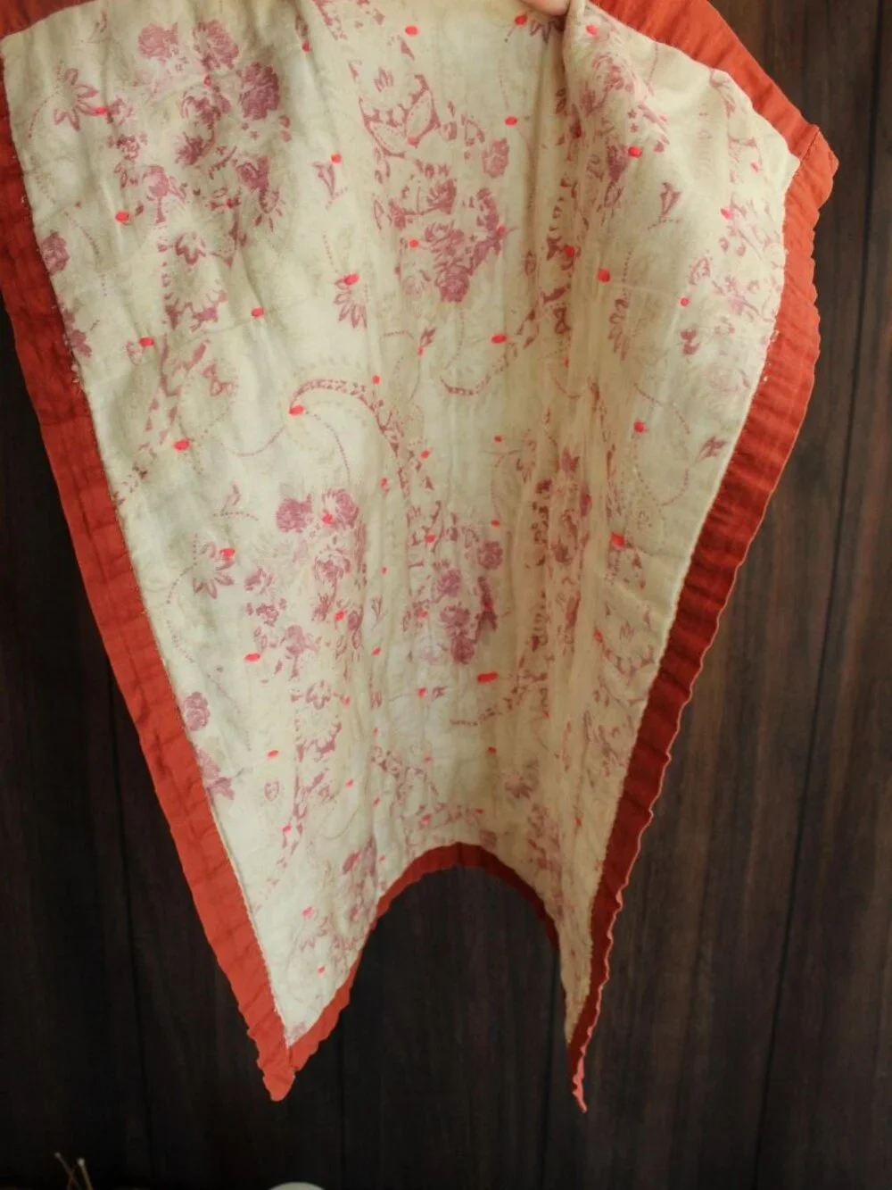 Vintage 1940s 1950s Baby Doll Blanket Or Throw, 21.5 x 17 Inch Tufted Lap Quilt